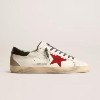 China Fashion Trend Goldens Sneakers Gooses Super-star With Red Suede Star And Green Leather Heel Tag for sale