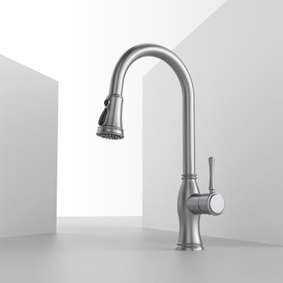 China Sense Faucets Dual Functions Steam Spray Water Outlet Pull Out Kitchen Mixer Tap Faucet for sale