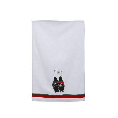 China QUICK DRY high quality white cotton hand and face towel with custom design printed for sale