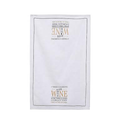 China QUICK DRY high quality white cotton hand and face towel with custom design printed for sale