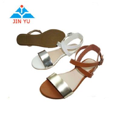 China Hot sale sandalia de mujer fashion trend ladies sliver white pu leather sandals for women for sale