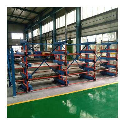 China Corrosion Protection Heavy Duty Manual Operation Rollout Cantilever Rack Warehouse Storage Racking System for sale