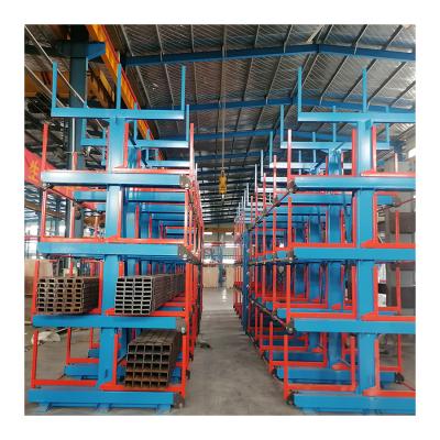 China Corrosion Protection Metal Shaped Cantilever Roll Out Rack Customized Warehouse Storage Solutions Heavy Duty Metal Rack for sale