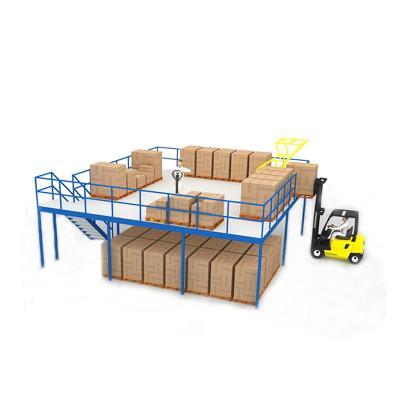 China Corrosion protection mezzanine floor and steel racking system industrial storage platform warehouse storage rack for sale