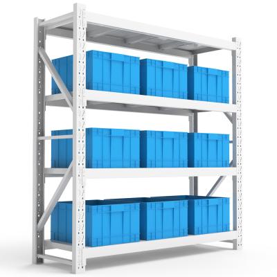 China Q195 Warehouse Storage Shelves Medium Duty Space Savings Racking System Material Steel Butterfly Holes Boltless Rack for sale