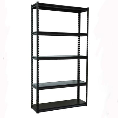 China Single Sided Load Capacity 50 KGS Per Shelves Metal Storage Racking Black Powder Coated Grocery Shelves for sale