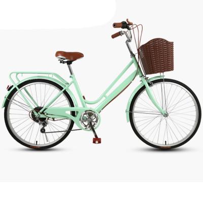 China New City Women's Single Variable Speed ​​Bike 26inch Lady Model Bicycle/City Bike/Recycling With Basket for sale