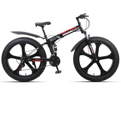 China MTB Snow Bike 21 Speed ​​Folding 20-26 Inch Snow Bike Mountain Bike Adult 4.0 Tire Bicycle Big Pedal Mountain Bike for sale