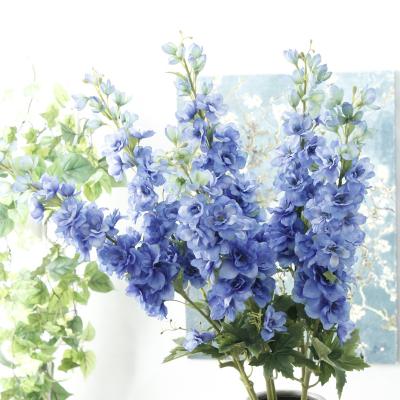 China Eco - Friendly Artificial Silk Flower Large SuperZ Blue Delphinium Fast Delivery for sale