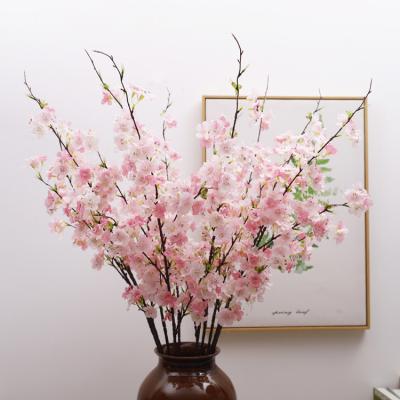 China Wholesale Nature Artificial Cherry Blossom Single Silk Tree Branches Flowers for sale