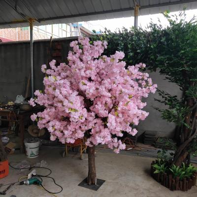 China Nature Customized Artificial Cherry Blossom Plant Faux Silk Cherry Blossom Tree Large White Pink For Wedding Decoration for sale