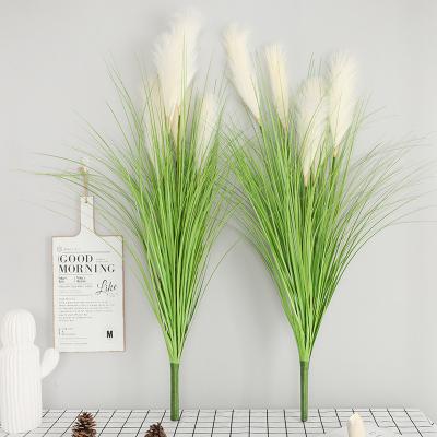 China Factory Price Direct Selling Beautiful Colorful Artificial Home and Hotel Decoration Reed Plastic Grass Bonsai For Indoor Ornamental for sale