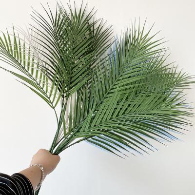 China Beautiful Colorful Artificial Multicolor Palm Leaves 93cm Length Tropical Leaves Decorative Plants Preserved Palm Leaves For Sale for sale