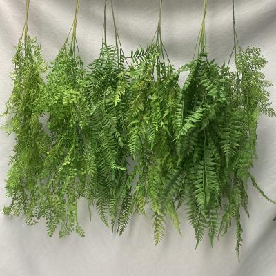 China Wholesale High Quality Colorful Outdoor UV Resistant Artificial Preserved Ferns Hanging Plants For Wall Decor for sale