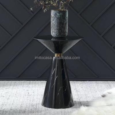 China New Arrival Black Faux Marble Coffee Table Modern Conical American Morden End Table Living Room Furniture Side Table for sale