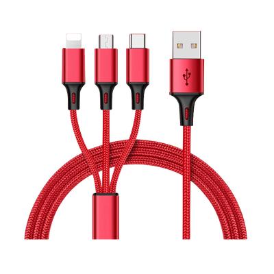 China Isolated; Low tension ; coaxial; Hot Selling Electric 3 In 1 Usb Fast Charging Cable With Nylon for sale