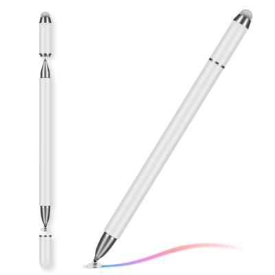 China Multifunctional Cellphone Capacitive Pen 3 in 1 Stylus Pen Drawing Writing Rollerball Pen Disc Fiber Tips Fine Point for sale