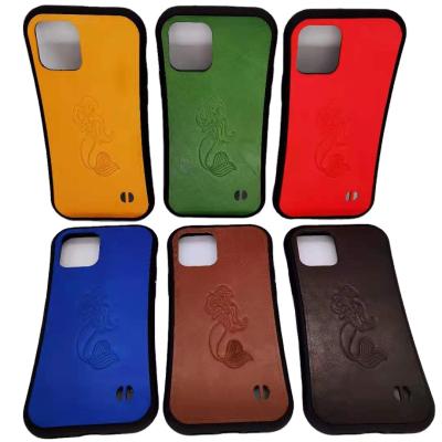 China Shockproof Luxury Leather Phone Case With 100% Cowhide Mobile Cell Phone Leather Case For IPHONE 13 for sale