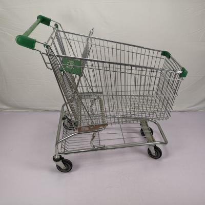 China 180L Q195 Steel Metal Supermarket Shopping Trolley American Type for sale