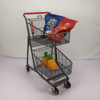 China CER kundengerechter Gray Shopping Basket Trolley Chain-Supermarkt-Lebensmittelgeschäft-Wagen mit 4