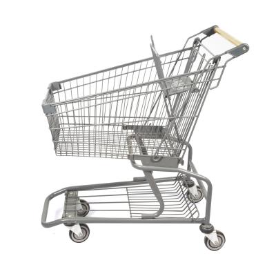 China Venta al por mayor americana del carro de la compra de Gray Classic Light Supermarket Metal del estilo adaptable en venta