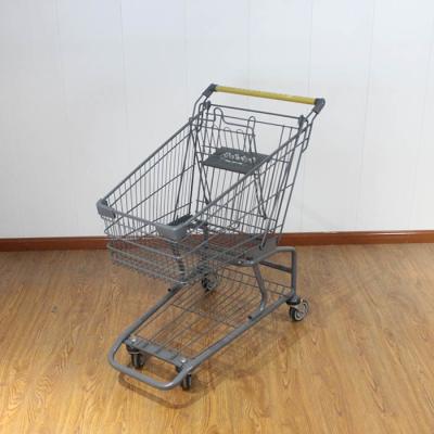 China 80L Galvanized Supermarket Trolleys Travellator Wheel Metal Shopping Trolley Te koop