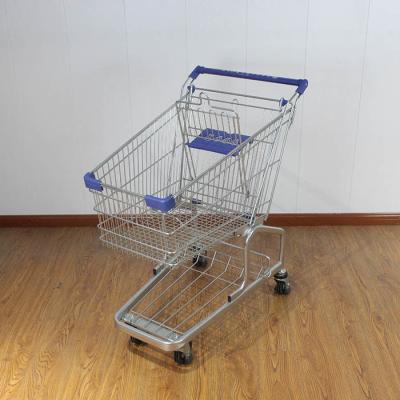 China 100L Grocery store Rolling Trolley Steel Powder Coating German type Steel Shopping Cart for sale