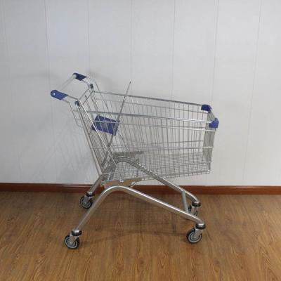 China 125L Retail Galvanized European Market Supermarket Shopping Trolley for sale