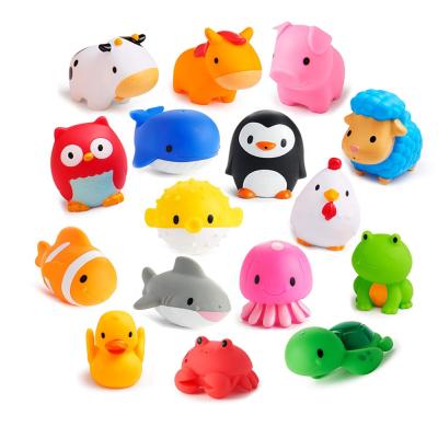 China Baby Bath Eco - Friendly Material Animal Toys Colorful Bath Squirters Toys Set for sale