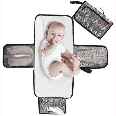 China 100% Eco-friendly Baby Protective Travel Changing Changing Mats With Wide Pocket And Head Cushion Portable Changing Pad for sale