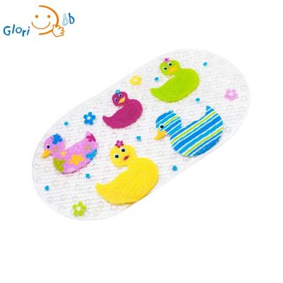 China Large Cartoon Duck Non-Slip Bathroom Bathtub Kid Sustainable Mat For Baby Toddler for sale