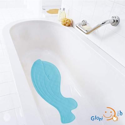 China Sustainable Blue Green White Color Whale Pattern Kids Non Slip Bath Mat for sale