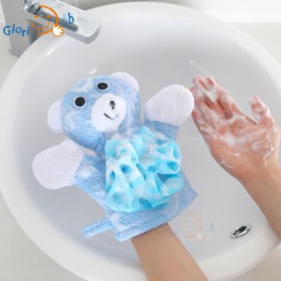 China Long Handle Baby Animal Shaped Terry Cloth Bath Puppet for sale