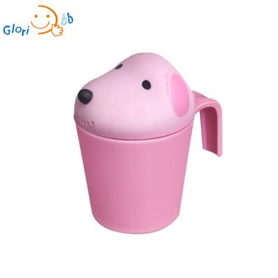 China Eco-freindly Shampoo Rinse Cup Adorable Delicate Cartoon Dog Baby Shower Bath Spoon Water Guarantor for Daily Use Baby Shower for sale