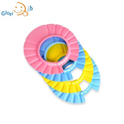 China Soft Stocked Eva Adjustable Waterproof Bathing Baby Bath Shampoo Cap for sale