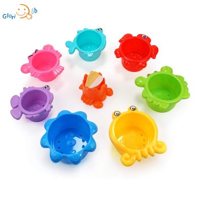 China Eco-Friendly Material Baby Bath Toys Stacking Cups For Toddlers And Sandy Beach Water Kids for sale