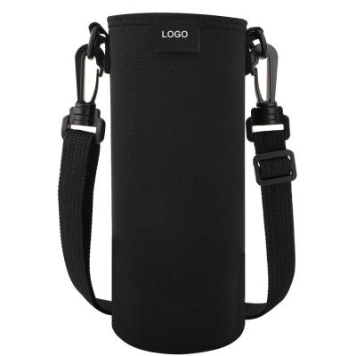 China 750ML Waterproof Premium Water Bottle Carrier Neoprene Portable Insulated Water Bottle Holder Bag With Adjustable Shoulder for sale