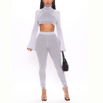 China Hot Sale Women's Breathable 2 Piece Long Sleeve Pencil T-Shirt Pant Pant Suit for sale