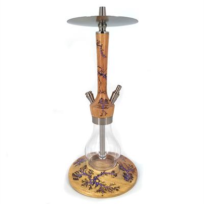 China Creative Luminous Wood Shisha Hookah Smoking Hookah Narguile OEM ODM Design Shisha Set High End Aluminum German Hookah Shisha for sale