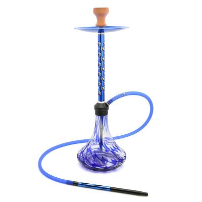 China Big Size Aluminum Hookah Sheesha Richman Blue Color Narguile Dropshipping Smoking Hookah Shisha With Full Accessories for sale