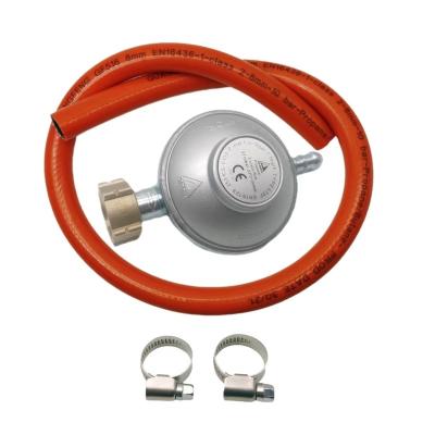 China Top Selling EN16129 Zinc Alloy Zinc Material 37mbar Lpg Pressure Cooking Gas Cylinder Regulator With Hose for sale