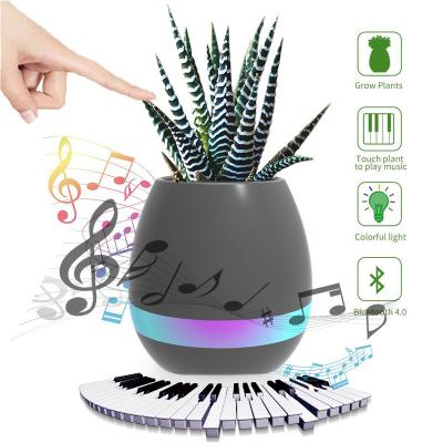 China Eclectic Portable 1200mAh Flowerpot Touch Control Piano and Button Wireless Music Play Speaker with 5V Colorful Light for sale