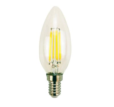 China Residential Lighting AC85-265V Led Filament Light Bulb 4W 8W LED Chip Transparent Glass Bulbs With Insulation Base for sale