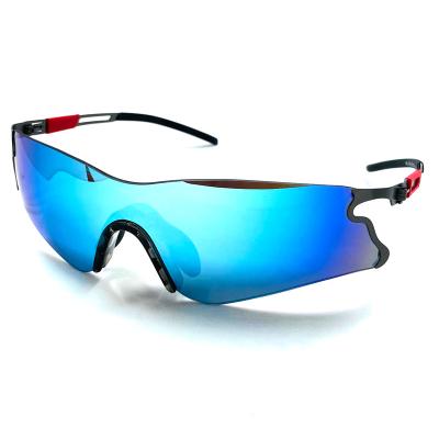 China Luxury Polarized Recycling Sports Eyewear Metal Temple Color Mirror Glass Fashion Sport Glasses Wholesale Rimless Sun Glasses for sale