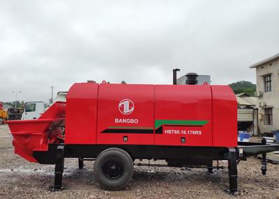 China BANGBO 80m3/H Mini Concrete Pump Machine, het Rood van de Concrete Pompmixer Te koop