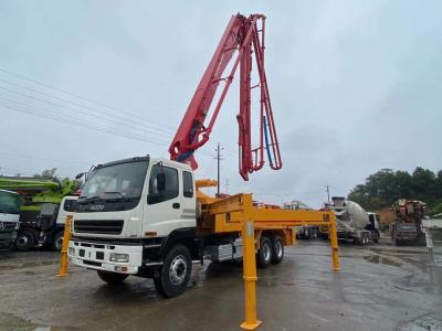 China 38m de de Pompvrachtwagen Putzmeister van de Secondenhand gebruikte Drie Axle Isuzu Cement Pump Truck Te koop