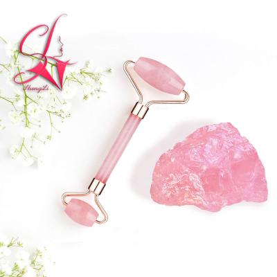 China High quality natural face lift jade stone rose quartz gua sha massage jade facial roller for sale