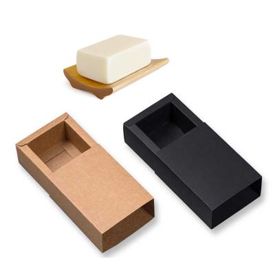 China Recyclable Custom Handmade Kraft Paper Drawer Soap Packaging Box Soap Packaging for sale