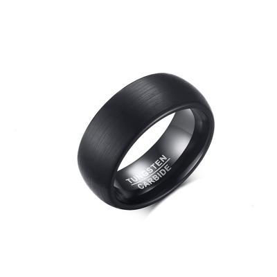 China New Design 8mm FASHIONABLE Matte Finish Tungsten Carbide Black Tungsten Ring Men Jewelry for sale