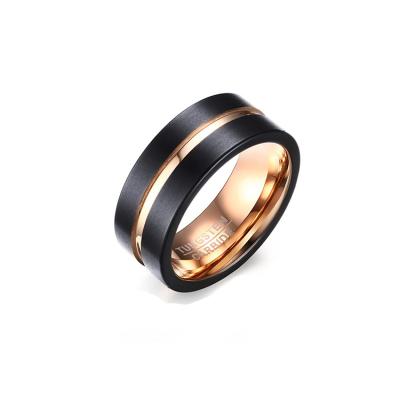 China Men's FASHIONABLE Steel Ring Father's Ring Black Creative Jewelry Wholesale Tungsten Gift for sale